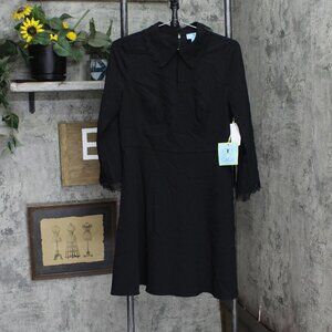 Cece Womens Collared Scallop Embroidered Dress 7024922 Black 8